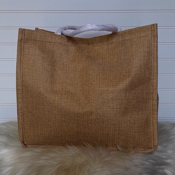 Hello Weekend Linen Look Tassled Canvas Tote Bag - Picture 8 of 12